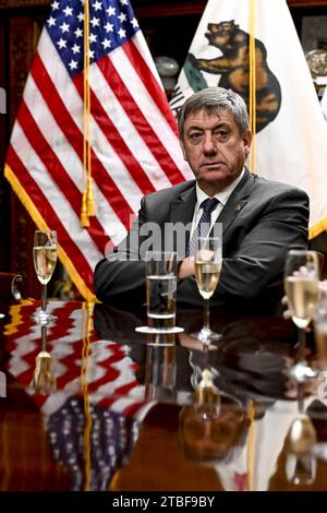 San Francisco, Stati Uniti. 7 dicembre 2023. Il ministro fiammingo, il presidente Jan Jambon, raffigurato durante una missione commerciale del governo fiammingo in Arizona e California, mercoledì 06 dicembre 2023. BELGA PHOTO DIRK WAEM Credit: Belga News Agency/Alamy Live News Foto Stock