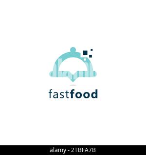 Logo fast food semplice. Logo Digital Food Illustrazione Vettoriale