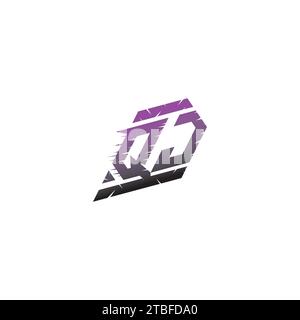 QJ idee iniziali di ispirazione per il logo esport per il team di gioco, youtube, Twitch Illustrazione Vettoriale