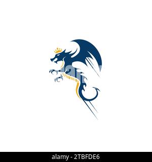 Logo Dragon Design semplice Illustrazione Vettoriale