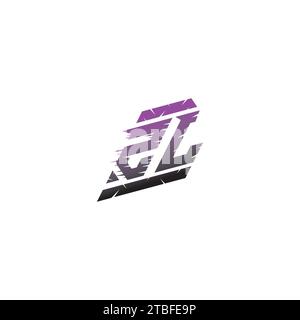 Idee iniziali di ispirazione per il logo di esport di ZL per il team di gioco, youtube, Twitch Illustrazione Vettoriale