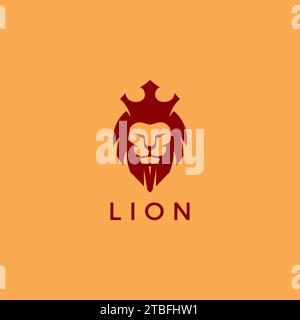 Logo Lion Crown semplice. Illustrazione Lion Vector Illustrazione Vettoriale