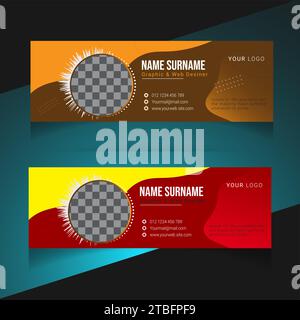 Design della copertina dei social media. Copertina di Facebook e LinkedIn, progettazione di post e storie, banner Instagram, annunci o copertina di social media e modello di anteprima di YouTube Illustrazione Vettoriale