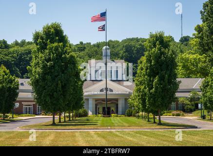 Centro di accoglienza presso il Carillon Historical Park, museo di Dayton, Ohio, USA Foto Stock