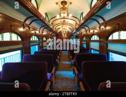 Treni storici al Carillon Historical Park, museo di Dayton, Ohio, USA Foto Stock