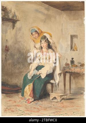 Saada, moglie di Abraham Ben-Chimol, e Preciada, una delle loro figlie 1972 di Eugene Delacroix Foto Stock