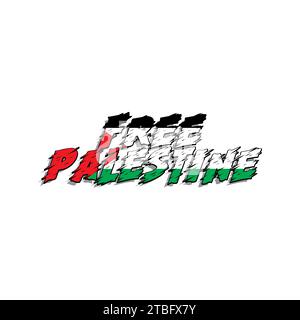 Free Palestine Design. Palestine Flag Vector Illustrazione Vettoriale