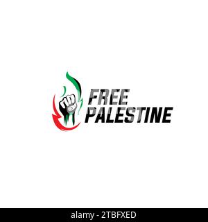 Free Palestine Design Simple. Logo FIST Illustrazione Vettoriale