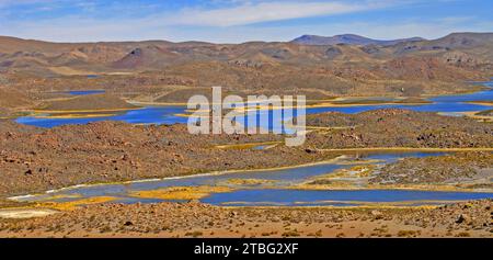 Cotacotani Lagoons , Parco nazionale di Lauca, Cile Foto Stock