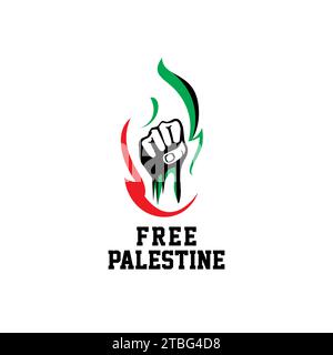 Free Palestine design semplice e robusto Illustrazione Vettoriale