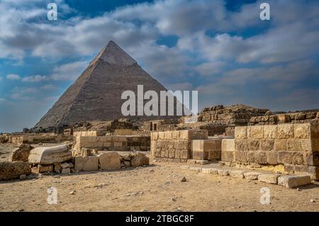 Piramide di Khafre o di Chefren, Giza, Egitto Foto Stock