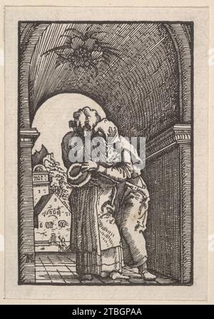 Incontro di Gioacchino e Anna alla porta d'Oro, dalla caduta e salvezza dell'umanità attraverso la vita e la passione di Cristo 1920 di Albrecht Altdorfer Foto Stock