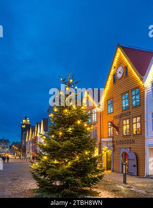 Natale a Bergen, Norvegia occidentale Foto Stock