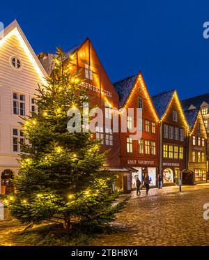 Natale a Bergen, Norvegia occidentale Foto Stock