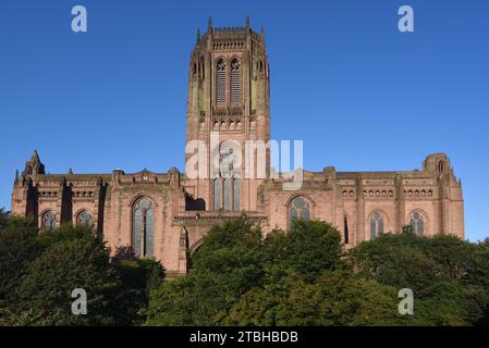 Facciata est della cattedrale anglicana di Liverpool (1904-1978), progettata da Giles Gilbert Scott, su St James Mount, Liverpool Inghilterra Regno Unito Foto Stock