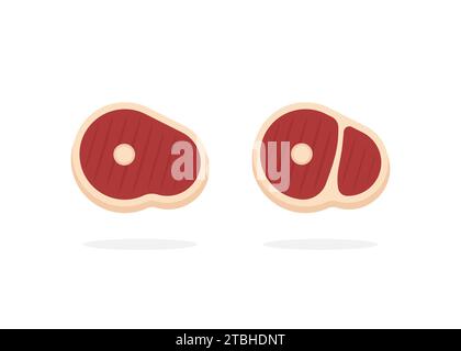 due icone di bistecca isolate su bianco Illustrazione Vettoriale