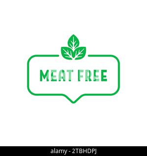 icona verde a linea sottile semplice priva di carne Illustrazione Vettoriale
