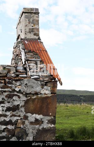 Shiaba, un villaggio abbandonato a causa delle autorizzazioni delle Highland, sull'isola di Mull in Scozia Foto Stock