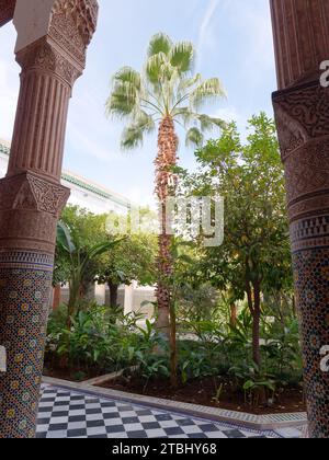 Bacha Coffee Cafe all'interno del Palazzo Dar el Bacha, Marrakech, Marocco, 7 dicembre 2023 Foto Stock