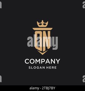 Monogramma con stile medievale, lusso ed eleganti idee iniziali di design del logo Illustrazione Vettoriale