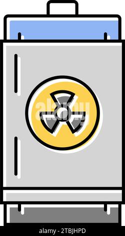 icona a colori dell'energia di stoccaggio delle scorie nucleari illustrazione del vettore Illustrazione Vettoriale