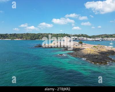 St Aubin's Fort, Jersey drone, aereo Foto Stock