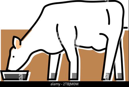 cow drinking water color icon vector illustration Stock Vector