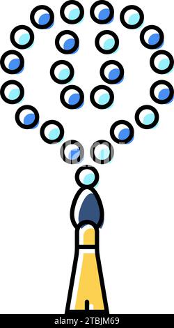 prayer beads misbaha color icon vector illustration Stock Vector