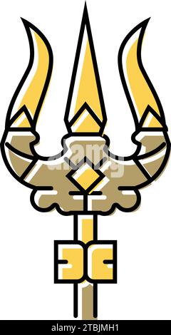 shiva trident trishul color icon vector illustration Stock Vector