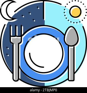 illustrazione vettoriale dell'icona di colore luna solare a digiuno Illustrazione Vettoriale