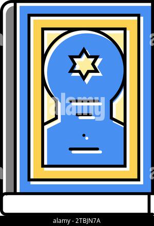 libro di preghiere ebraico, icona a colori siddur illustrazione vettoriale Illustrazione Vettoriale