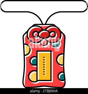 omamori amulet shintoism color icon vector illustration Stock Vector