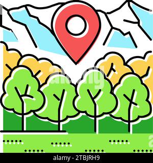 icona ecoturismo a colori ambientale illustrazione vettoriale Illustrazione Vettoriale