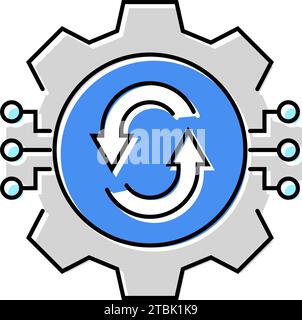 illustrazione vettoriale icona colore analista gestione modifiche Illustrazione Vettoriale