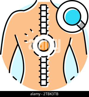 icona a colori per l'analisi del midollo spinale illustrazione vettoriale Illustrazione Vettoriale