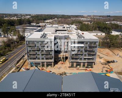 Foto con droni di edifici commerciali a Raleigh, North Carolina Foto Stock