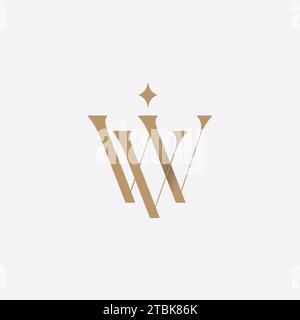 Lettere alfabetiche monogramma icona logo WV o VW. Illustrazione vettoriale Illustrazione Vettoriale