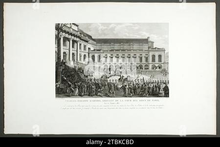 Charles-Philippe d'Artois in partenza per la Cour des Aides, Parigi, 1798-1804. Foto Stock