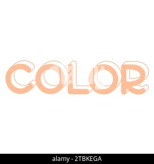 Colore vettoriale scrittura in grassetto. Testo di colore Peach alla moda in 2024 anni. Esempio di design, volantino, banner, poster Illustrazione Vettoriale