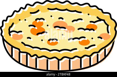 quiche lorraine cucina francese icona a colori illustrazione vettoriale Illustrazione Vettoriale