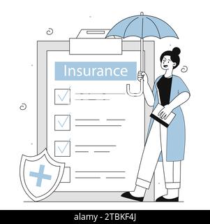 Concetto di struttura del vettore di assicurazione medica Illustrazione Vettoriale