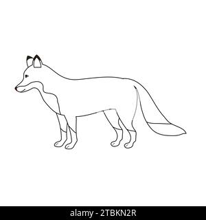 Volpe piatta vettoriale disegnata a mano Illustrazione Vettoriale