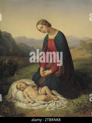 Mary adorava il bambino, 1849 anni. Foto Stock