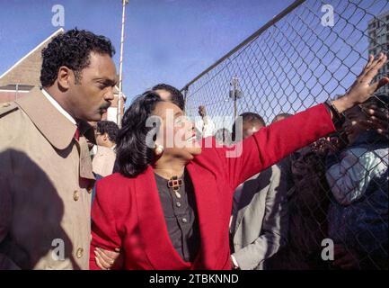 Jesse Jackson con Coretta Scott King nel giorno di Martin Luther King Jr Foto Stock