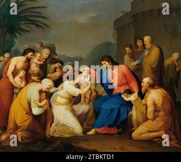 Che i bambini vengano da me, 1814.Cristo benedice i bambini portati dalle loro madri Foto Stock