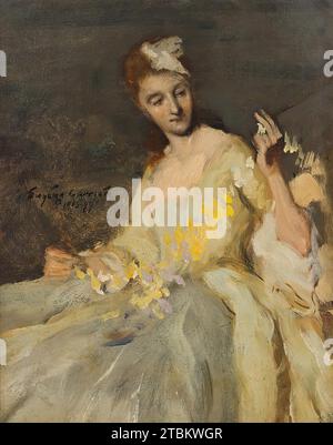 Ritratto di una signora in un abito da ballo, 1899. Foto Stock