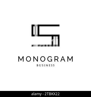 Triplicate iniziali lettera S monogramma logo ispirazione design Illustrazione Vettoriale