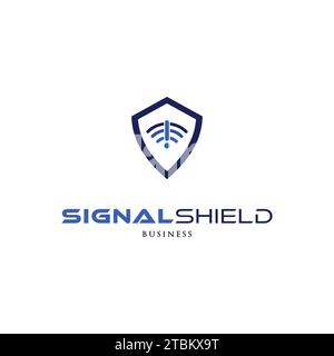 Modello di progettazione logo icona Signal Shield Illustrazione Vettoriale