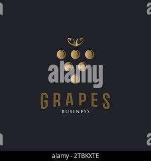 Ispirazione per il design del logo Grapes di lusso Illustrazione Vettoriale