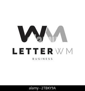 Lettera iniziale WM Icon logo ispirazione per il design Illustrazione Vettoriale